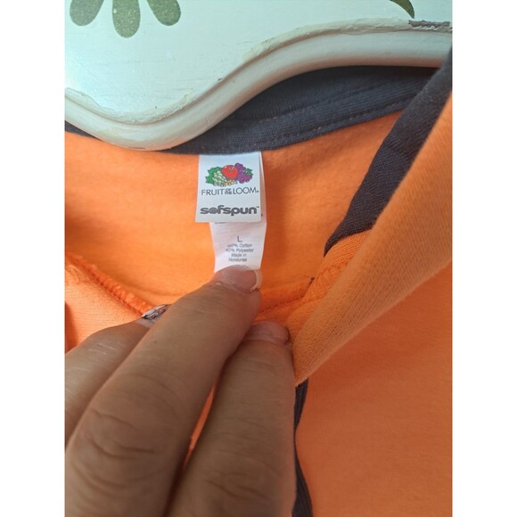 FRUIT OF THE LOOM Orange Sweater Hoodie  Size L - Picture 5 of 8